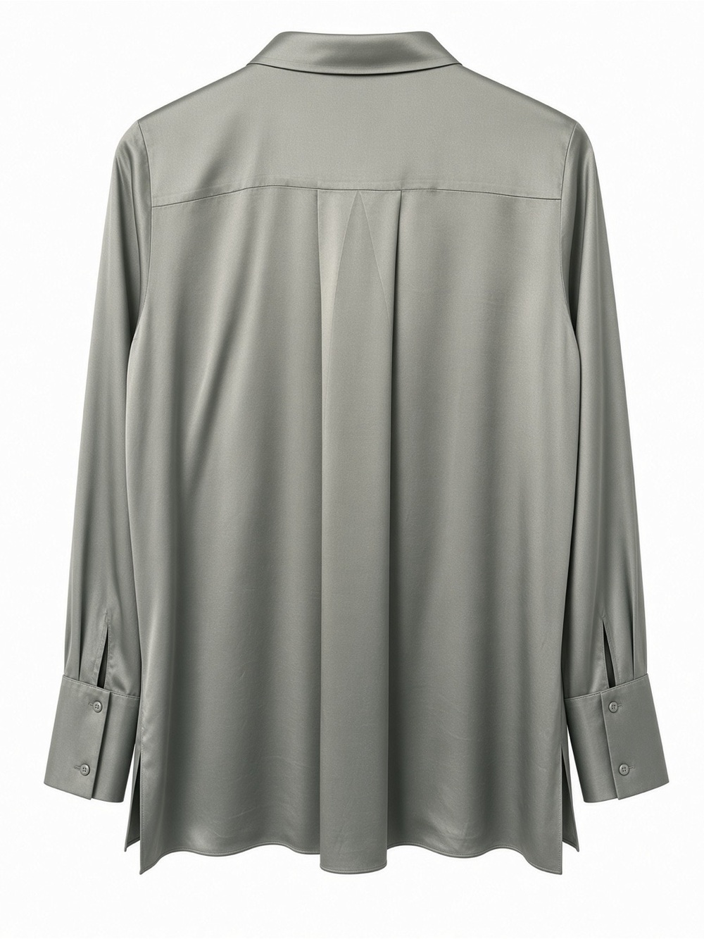Reiss “Ameria” Silk-Satin Sage Green Button-Up Women's Blouse - Picture 6 of 6